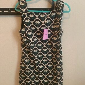 Entro Elegant Black and Cream Floral Mini Dress